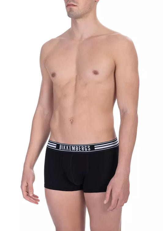 Bikkembergs Black Cotton Men's Underwear Trunk Pair