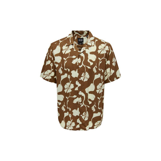Only &amp; Sons Brown Viscose Shirt