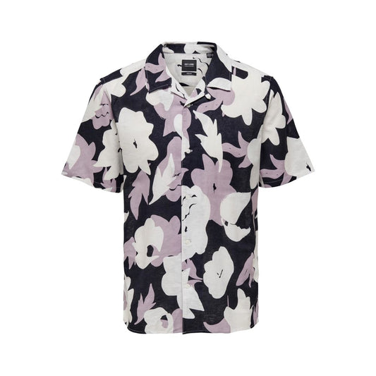 Only &amp; Sons Purple Linen Shirt