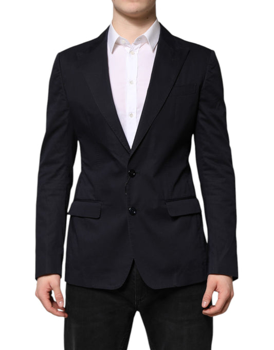Dolce &amp; Gabbana Dark Blue TAORMINA Cotton Blazer Suit Jacket