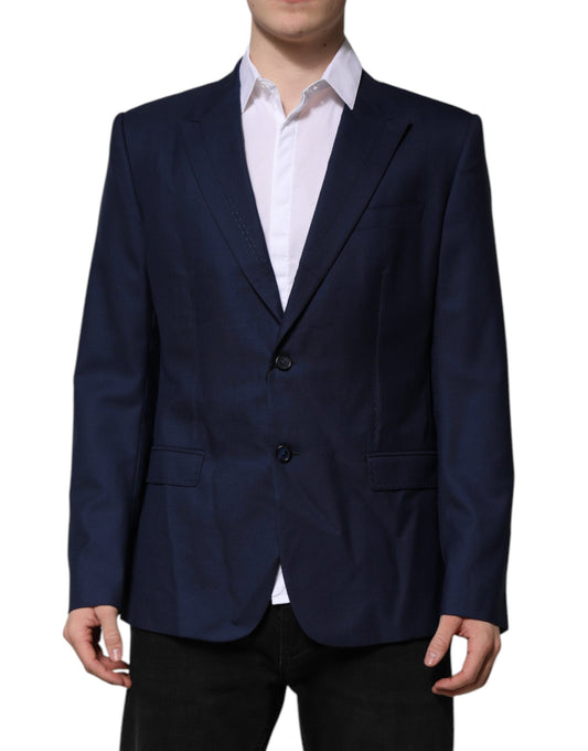 Dolce &amp; Gabbana Blue Wool Single Breasted Suit Coat Blazer